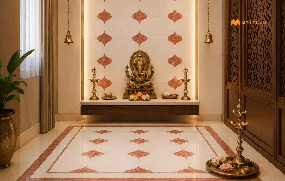Vitrified tiles in wall and floor